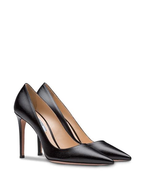 prada saffiano pump|Ivory Patent Saffiano Leather Pumps .